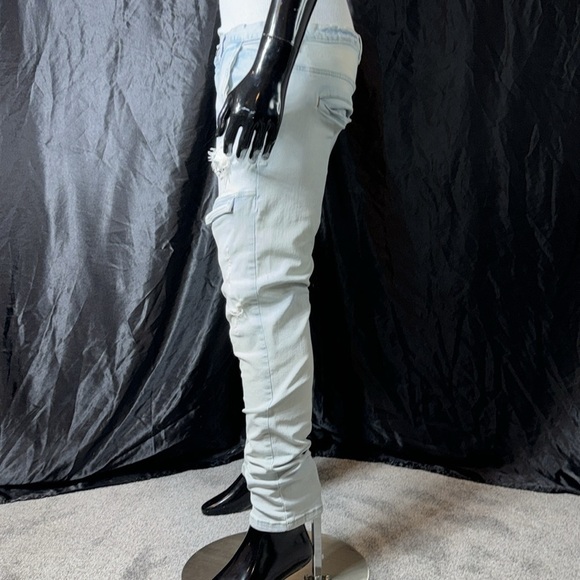 Classic Retro Drop Crotch Light Wash Denim Jeans - Picture 6 of 7